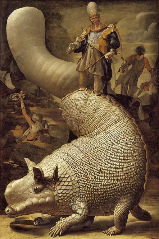 Prompt: big armadillo, renaissance