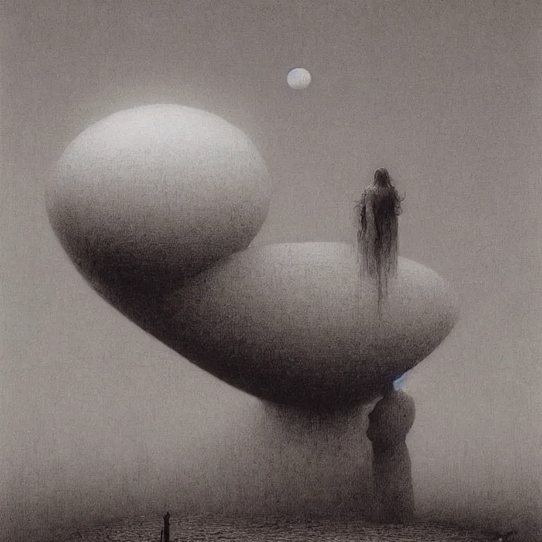 Image similar to giant egg, very detailed, by beksinski