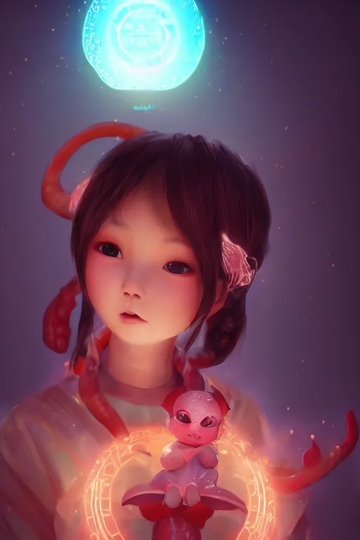 Image similar to cute nezha, mainland china, soft lights, cinematic, character concept design, highly detailed, volumetric light, symmetrical portrait, by new gods : nezha reborn, nezha : birth of the demon child, i am nezha, 8 k - - wallpaper