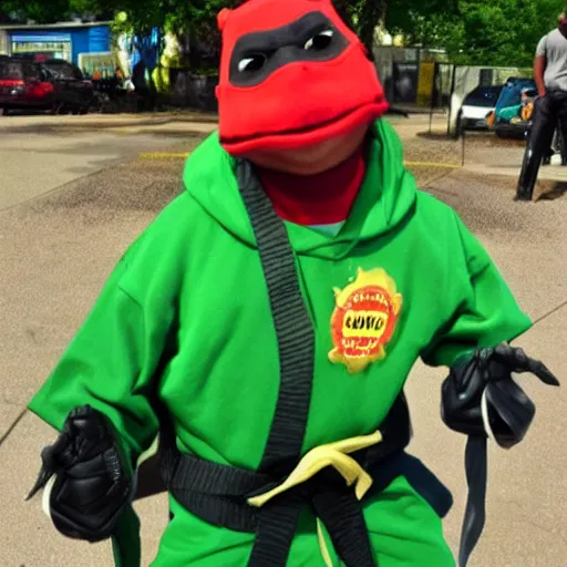 Prompt: keenan thompson as a ninja turtle