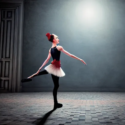 Prompt: full body pose, hyperrealistic photograph of female punk ballerina, dim volumetric lighting, 8 k, octane beautifully detailed render, extremely hyper detailed, intricate, epic composition, cinematic lighting, masterpiece, trending on artstation, very very detailed, stunning, hdr, smooth, sharp focus, high resolution, award, winning photo, dslr, 5 0 mm