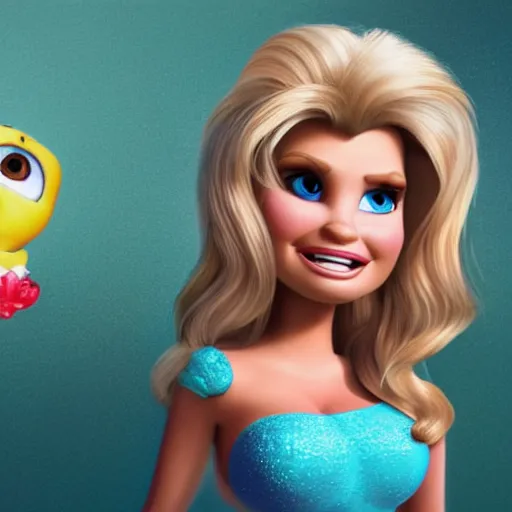 Prompt: jessica simpson as a pixar character, 8 k