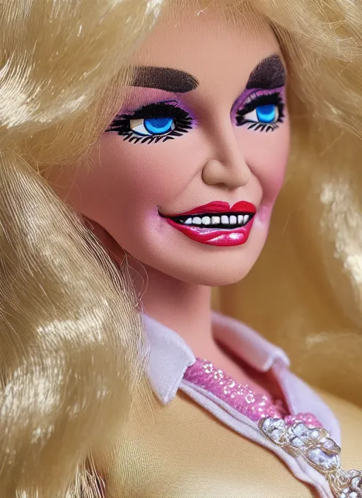 Prompt: dolly parton fashion doll, product image, highly detailed, intricate detail, studio lighting, hd