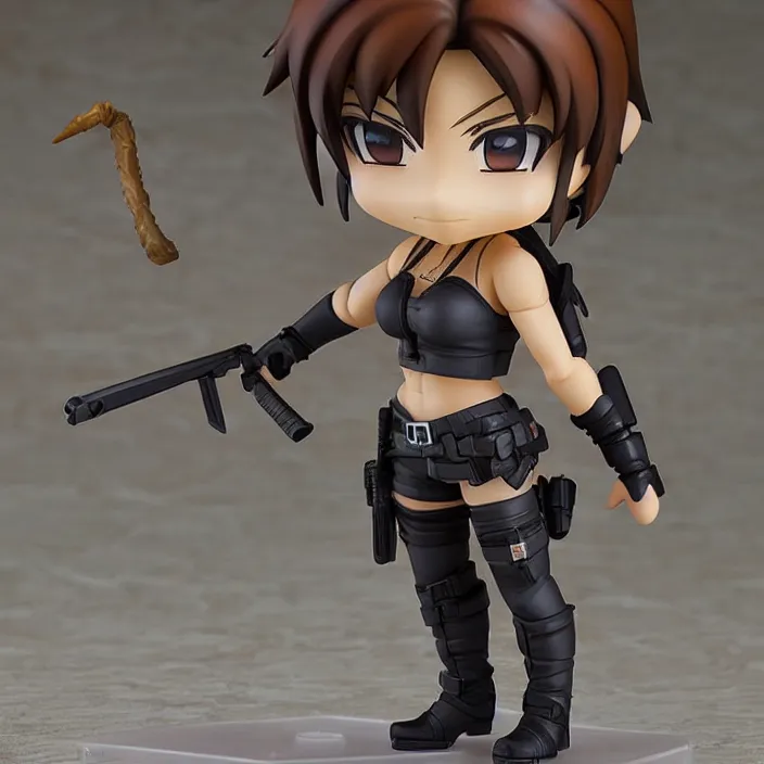 Image similar to lara croft, an anime nendoroid of lara croft, figurine, detailed product photo.