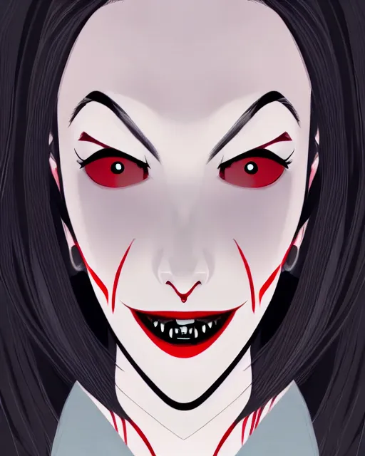 Prompt: beautiful female vampire nurse, symmetrical face, evil grin, nurse outfit, cinematic, dramatic, super detailed and intricate, 4 k render, by koson ohara, by darwyn cooke, by satoshi kon