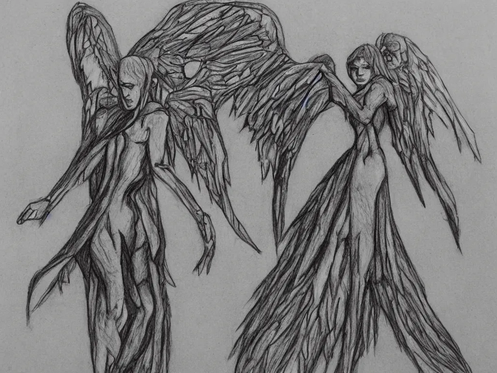 Image similar to apocalypse angel drawing by a child