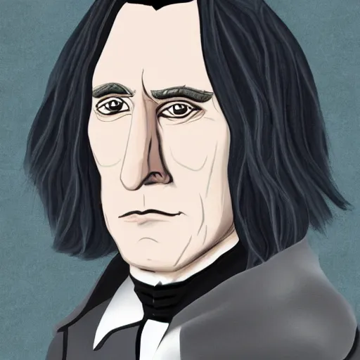 Prompt: severely distorted severus snape