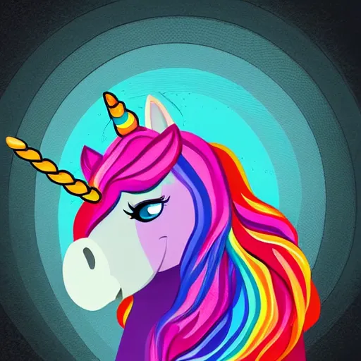 Prompt: A nice unicorn, Anthropomorphized, portrait, highly detailed, colorful, illustration, smooth and clean vector curves, no jagged lines, vector art, smooth