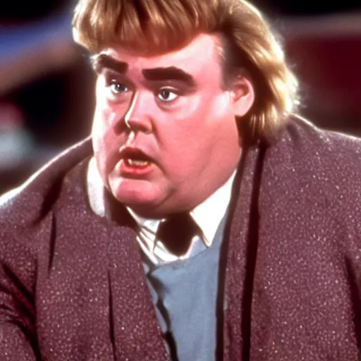 Image similar to a film still of john candy as marty in back to the future ( 1 9 8 5 )