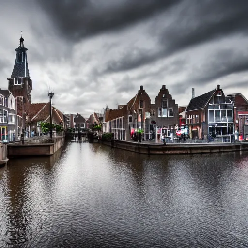 Image similar to alkmaar citycape cyberpunk 8 k photo awardwinning