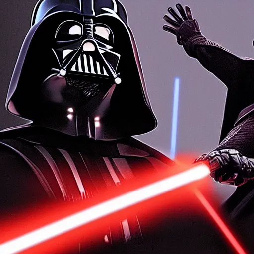 Image similar to darth vader fighting against anakin skywalker