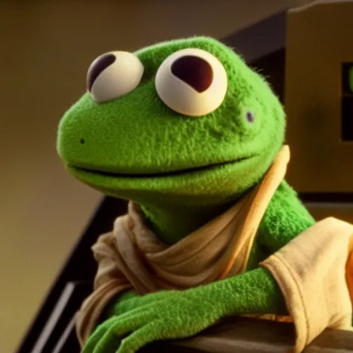 Prompt: Film still of Kermit the Frog, Star Wars, award winning, 4k UHD