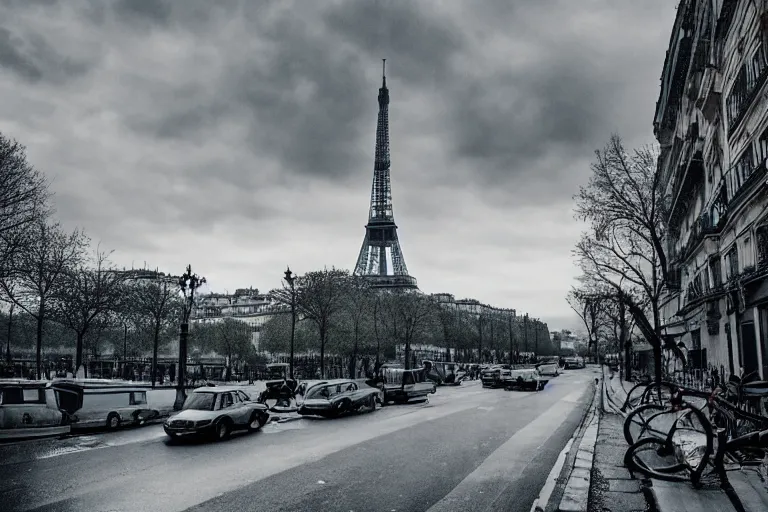 Image similar to Paris cityscape in the Upside Down Stranger Things style