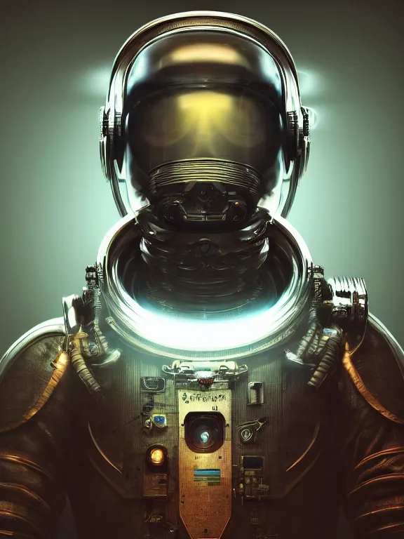 Prompt: portrait art of 8k ultra realistic retro futuristic astronaut helmet, lens flare, atmosphere, glow, detailed,intricate,blade runner, cybernetic, full of colour, cinematic lighting, trending on artstation, 4k, hyperrealistic, focused, extreme details,unreal engine 5, cinematic, masterpiece, art by ayami kojima, giger