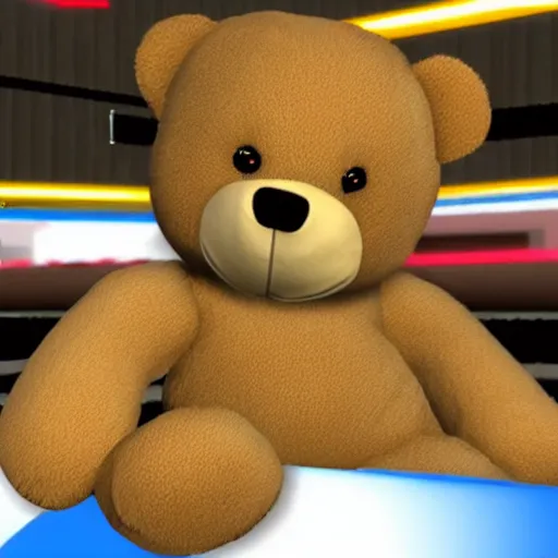 Prompt: tony hawk's extreme teddy bear cuddling for playstation 2, video game screenshot