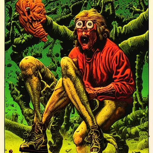 Prompt: highly detailed illustration by Richard Corben