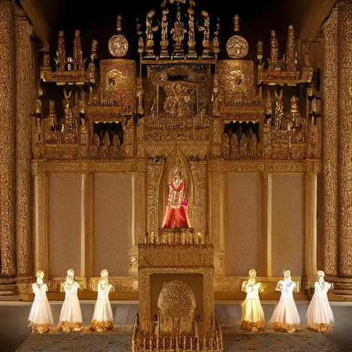 Image similar to The royal tomb, jewelpunk, each indiviual person is on display, posed as they were in life, encased forever in diamond, very beautiful, each body is lit from above. Princess Soraha, age 10