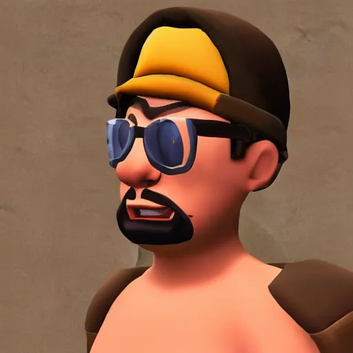 Image similar to sam hyde in team fortress 2, high quality, high detail, game screenshot