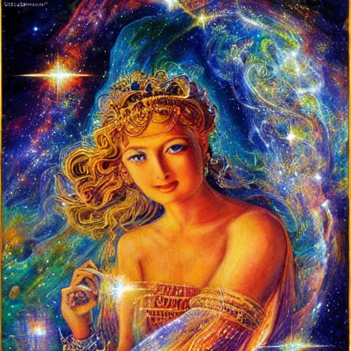 Prompt: goddess of hubble space telescope images by josephine wall
