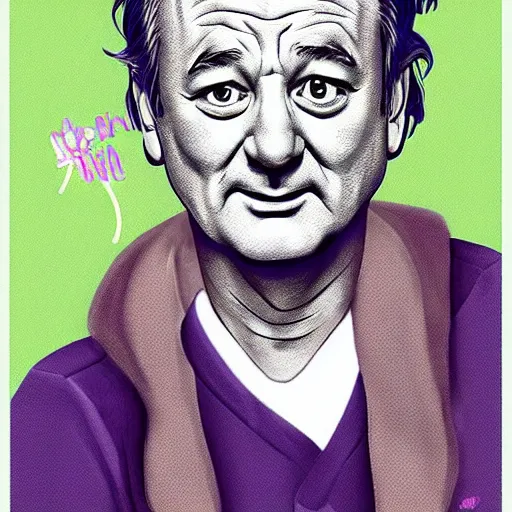 Image similar to bill murray, in the style of the simpsons
