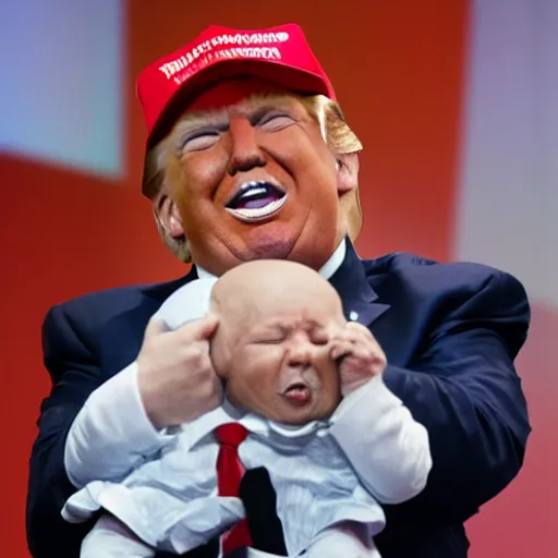 Image similar to donald trump as a crying baby