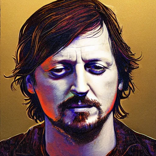 Image similar to sturgill simpson, portrait, by alex gray, by dan hillierd