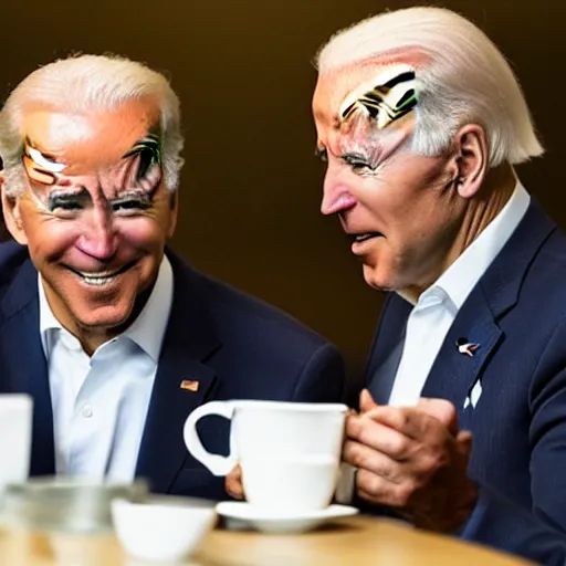 Prompt: joe biden drinking coffee