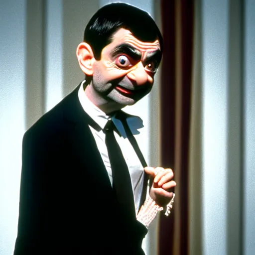 Prompt: mr. bean as madonna. movie still. cinematic lighting.