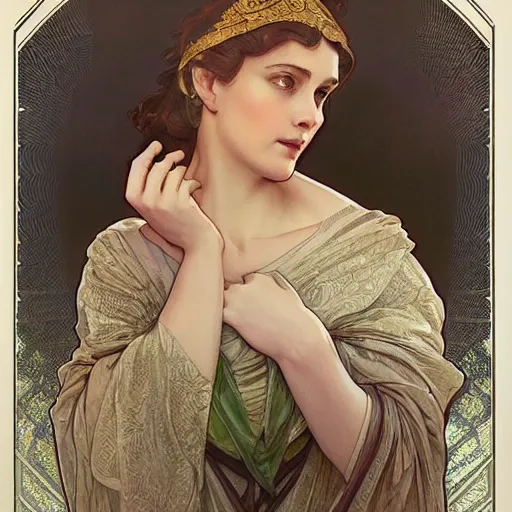 Prompt: amazing lifelike award winning pencil illustration of deborah Mitford trending on art station artgerm Greg rutkowski alphonse mucha cinematic