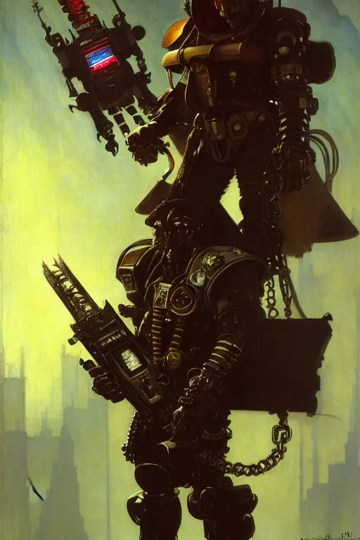 Image similar to full character portrait max mad cyberpunk warhammer 4 0 k, medic sapper not the pietra character design, painting by gaston bussiere, katsuya terada, wyeth, greg rutkowski, craig mullins, ( ( ( ( ( vermeer ) ) ) ) ), frank frazetta, mucha, tom of finland, trending on artstation