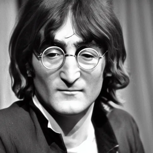 Prompt: a professional photo of john lennon in 1 9 6 4 on a cooking tv show, monochrome, f / 1. 4, 9 0 mm