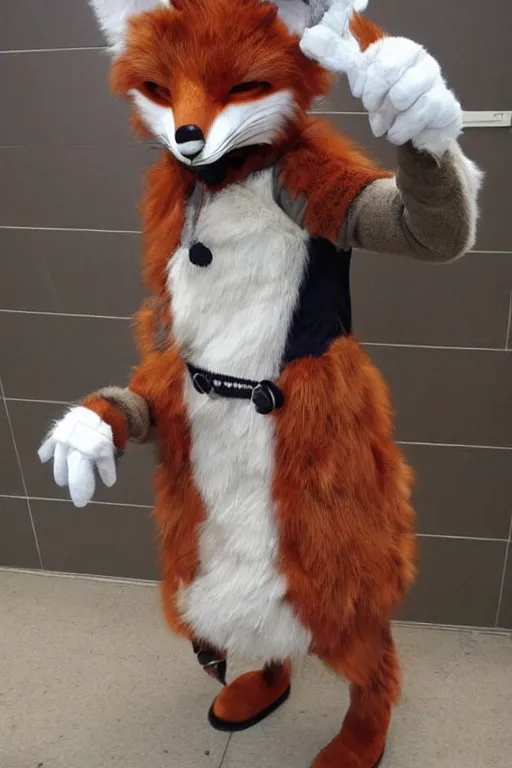 Prompt: an anthropomorphic fox, fursuit!!!!, cosplay