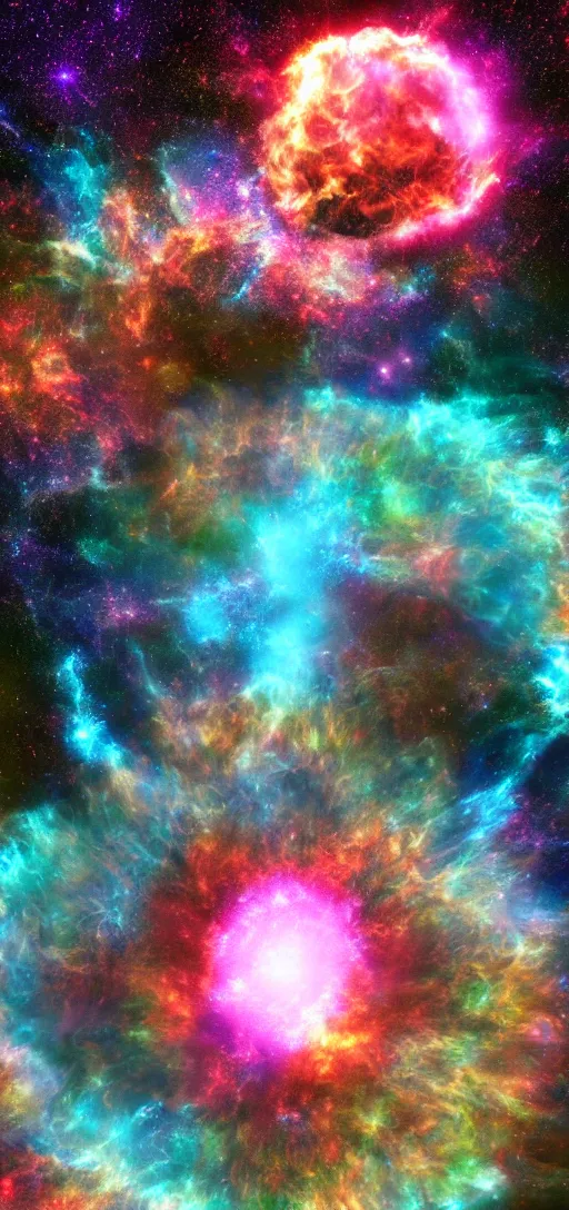 Image similar to a photo of the biggest supernova in the universe, digital art, vaporwave, super detailed