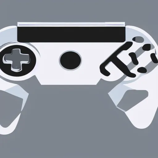 Prompt: logo for a gaming company, gamepad, clean, white background, icon