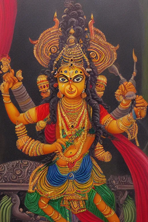 Image similar to Nataraj, oil painting, intricate detail, ornate