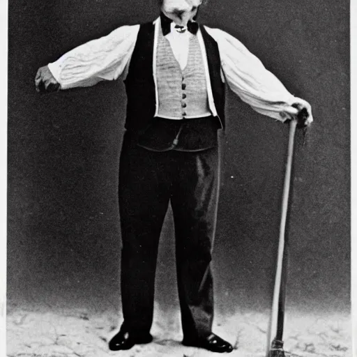 Prompt: trump dressed as old-timey circus strong man, 1900s black and white photo, photorealistic highly detailed, intricate
