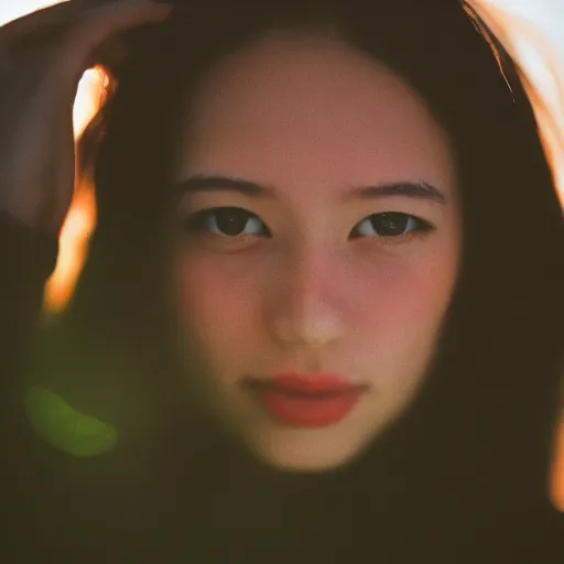 Image similar to a young woman is posing for a photograph, petzval lens. featured on flickr, art photography, photo taken with provia,