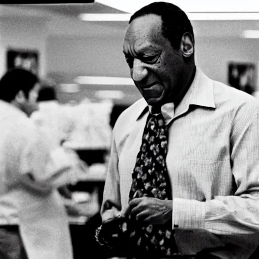 Image similar to bill cosby working at a sears in the 1 9 7 0 s, movie still
