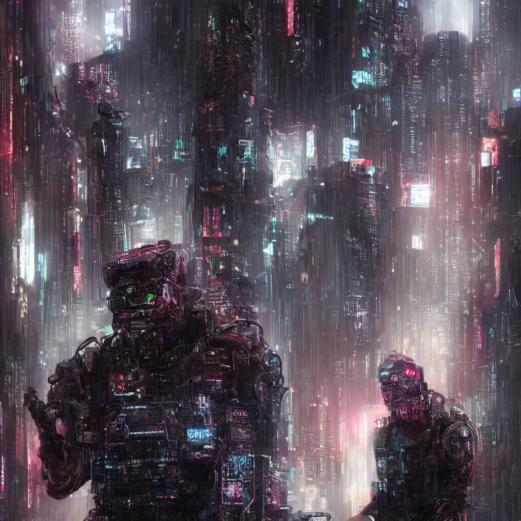 Image similar to a realistic detailed studio portrait photo of a monster, cyberpunk