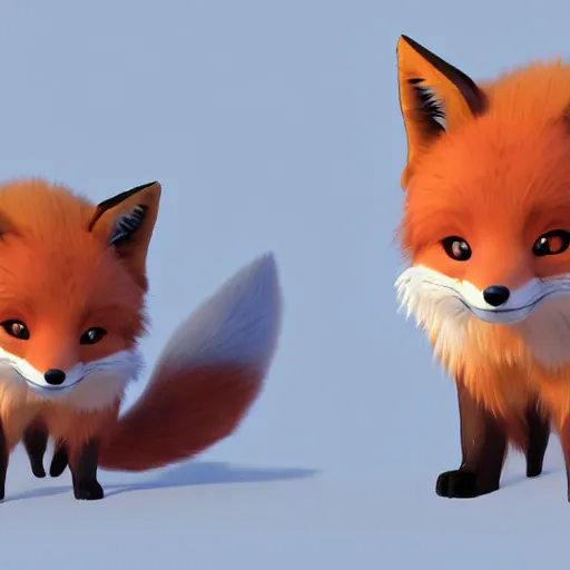 Image similar to a cute anime fox, high detail, unreal engine,