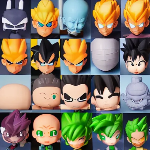 Image similar to high quality portrait flat matte painting of dragon ball in the style of nendoroid and Toon toys , flat anime style, thick painting, medium close-up