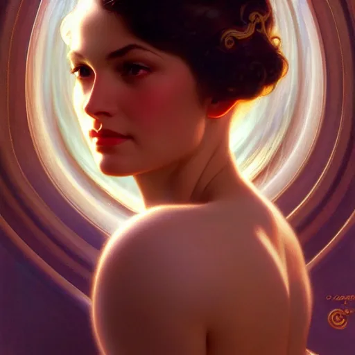 Image similar to eye of the dreaming worlds, medium shot, intricate, ornate, elegant, highly detailed, digital painting, volumetric light,, artstation, concept art, smooth, sharp focus, illustration, art by Gil elvgren and charlie bowater and greg rutkowski and alphonse mucha