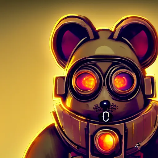 Image similar to a cute cyberpunk hamster as a supervillain, steam punk, gothic, 4 k