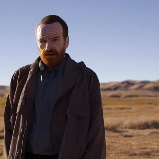 Image similar to Live Action Still of Bryan Cranston dressed as and playing Jesse Pinkman in Breaking Bad, real life, hyperrealistic, ultra realistic, realistic, highly detailed, epic, HD quality, 8k resolution, body and headshot, film still