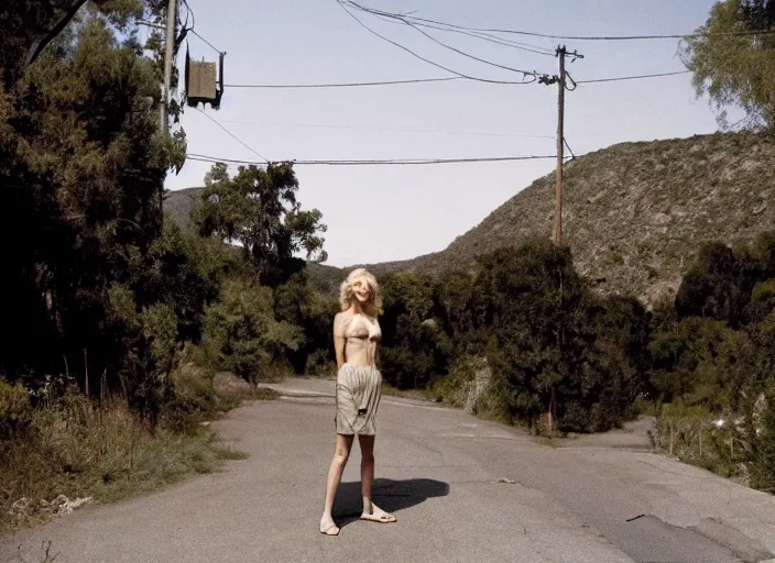 Image similar to Naomi Watts walking Mulholland Drive, Gregory Crewdson, Joel Sternfeld