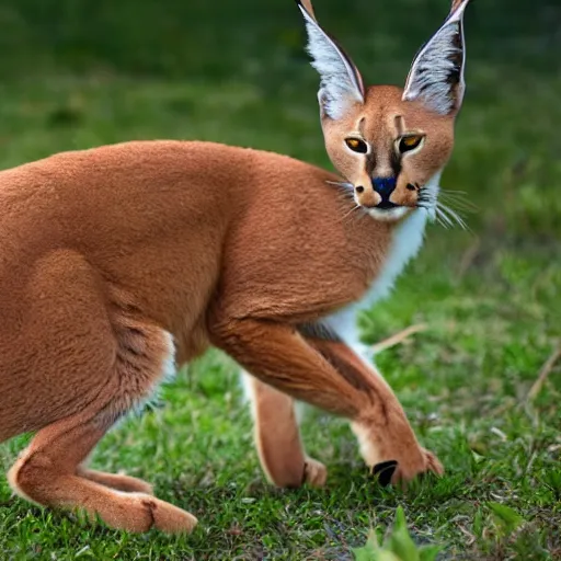 Image similar to a caracal playing with a pc, photorealistic, 8 k, ultra detailed