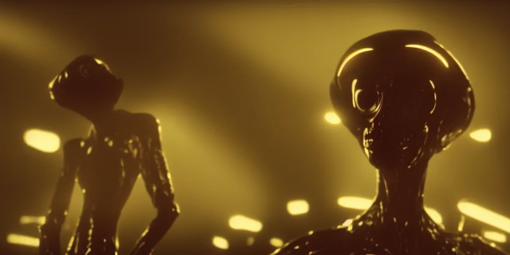 Image similar to cinematic film still of a punk alien starring in a dave meyers directed music video, cgi, vfx, ( ( ( chiaroscuro ) ) ) lighting, shallow depth of field, ( ( 8 0 mm ) ), f 1. 8