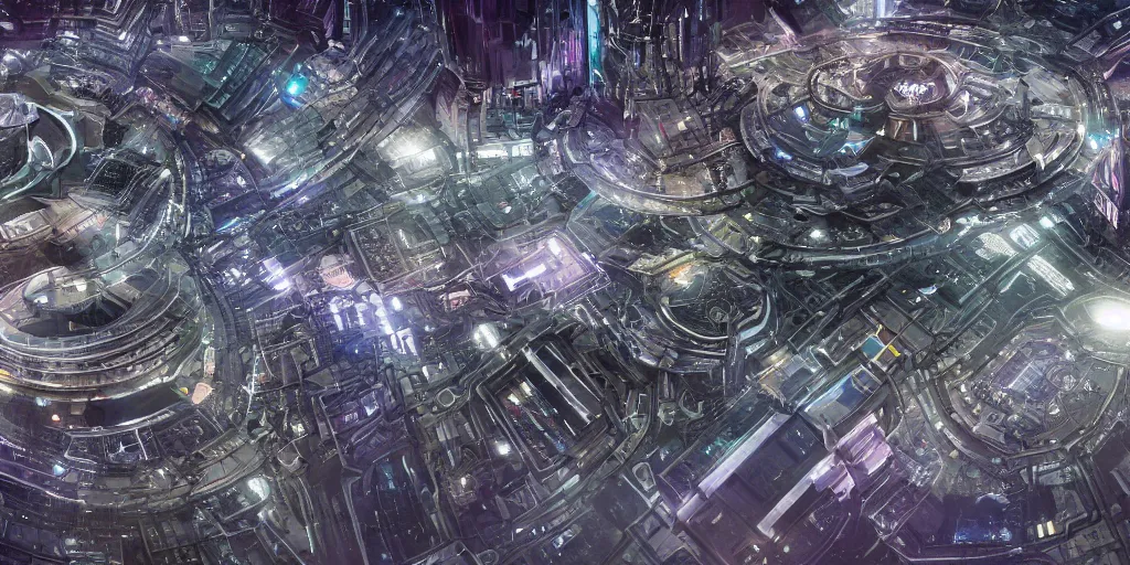 Prompt: human space city, galaxy, highly detailed, epic, si - fi, insanely complex, 8 k, sharp focus,