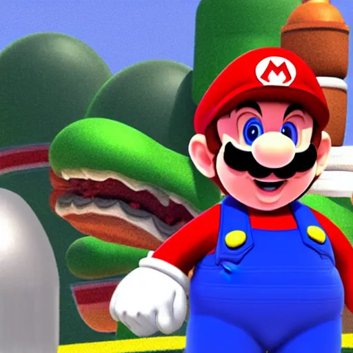 Image similar to mark zuckerberg as mario in super mario 64, in game footage