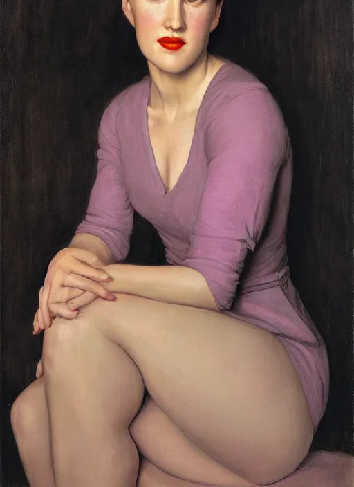 Prompt: portrait of young Jennifer Connelly by John Currin